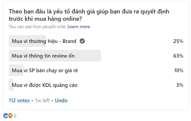 Khảo sát yếu tố quyết định trước khi mua hàng online