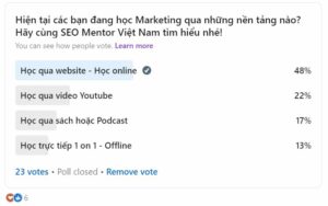 Khảo sát việc học Marketing qua những nền tảng nào?