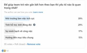 Khảo sát yếu tố nào giúp nhóm gắn kết và hiệu quả hơn?