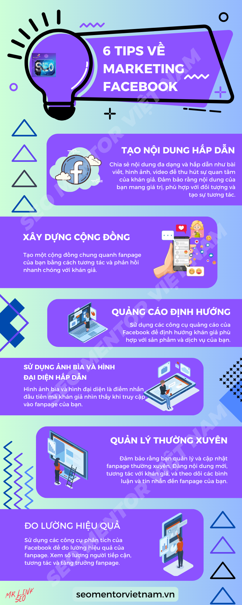 Infographics - 6 Tips Marketing Facebook dễ dàng