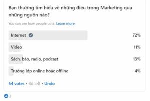 Khảo sát về việc tìm hiểu về Marketing qua các nguồn nào