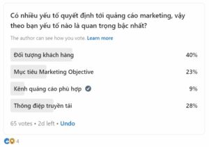 Khảo sát về yếu tố quyết định tới việc quảng cáo Marketing