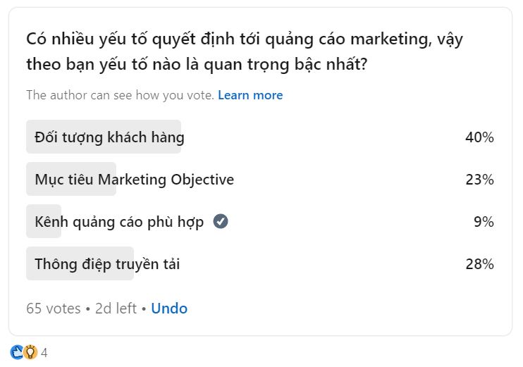 Khảo sát về yếu tố quyết định tới việc quảng cáo Marketing