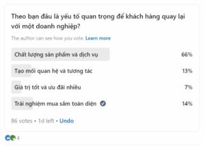 Khảo sát về cách giúp khách hàng quay lại với doanh nghiệp nhiều hơn