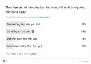 Khảo sát về việc bạn có đang tập trung làm việc?