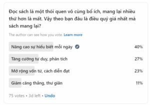 Khảo sát về việc đọc sách giúp bạn những gì?