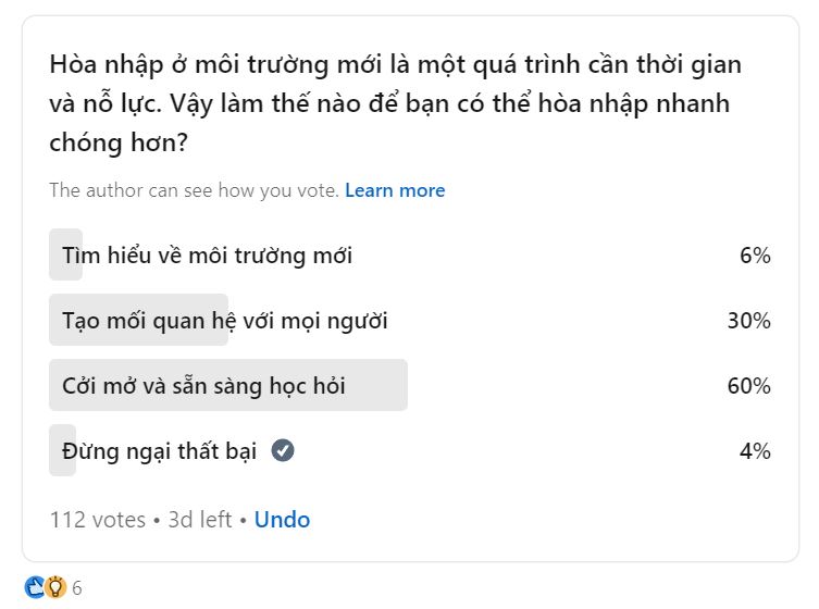 Khảo sát cách làm sao để hòa nhập nhanh chóng ở môi trường mới?