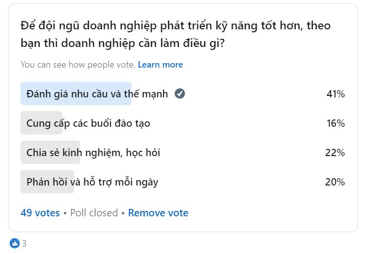 Khảo sát cách để đội ngũ doanh nghiệp phát triển kỹ năng tốt hơn