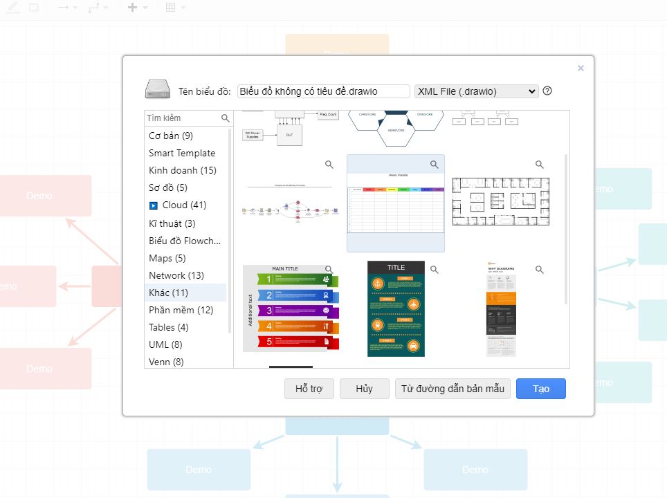 Chọn các mục khác để chọn timeline có sẵn và setup của riêng bạn