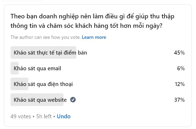 Khảo sát về việc có nên chăm sóc khách hàng mỗi tuần mỗi tháng?