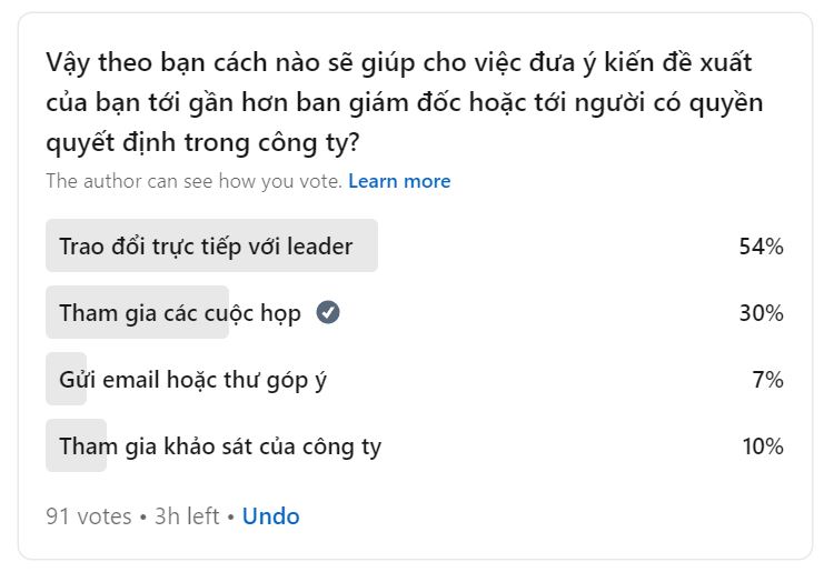 Khảo sát về việc đóng góp ý kiến cho công ty và doanh nghiệp