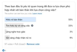 Khảo sát về việc bạn có đang làm đúng công việc phù hợp bản thân