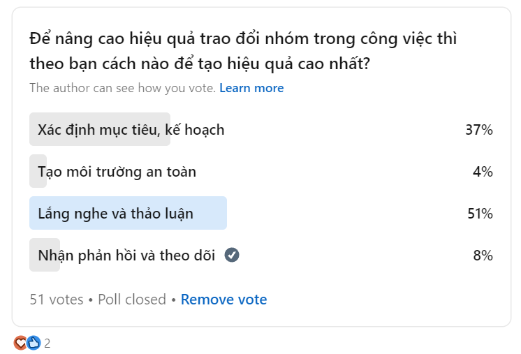 Khảo sát về việc trao đổi nhóm thường xuyên