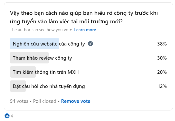 Khảo sát việc trước khi ứng tuyển vào một công ty mới