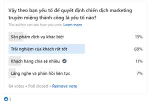 Khảo sát việc marketing truyền miệng về thương hiệu