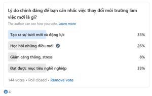 Khảo sát về việc thay đổi môi trường làm việc giúp bạn tốt hơn