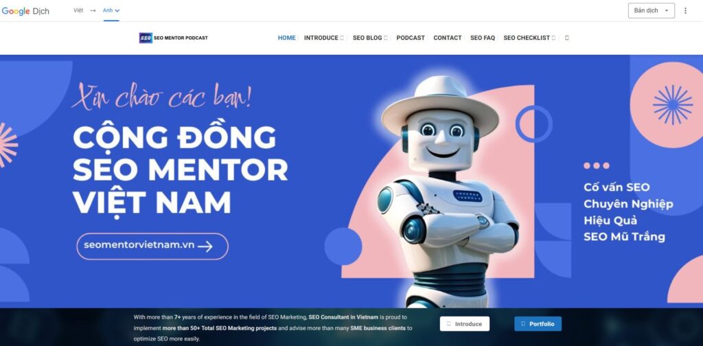 Sử dụng Google dịch trực tiếp website