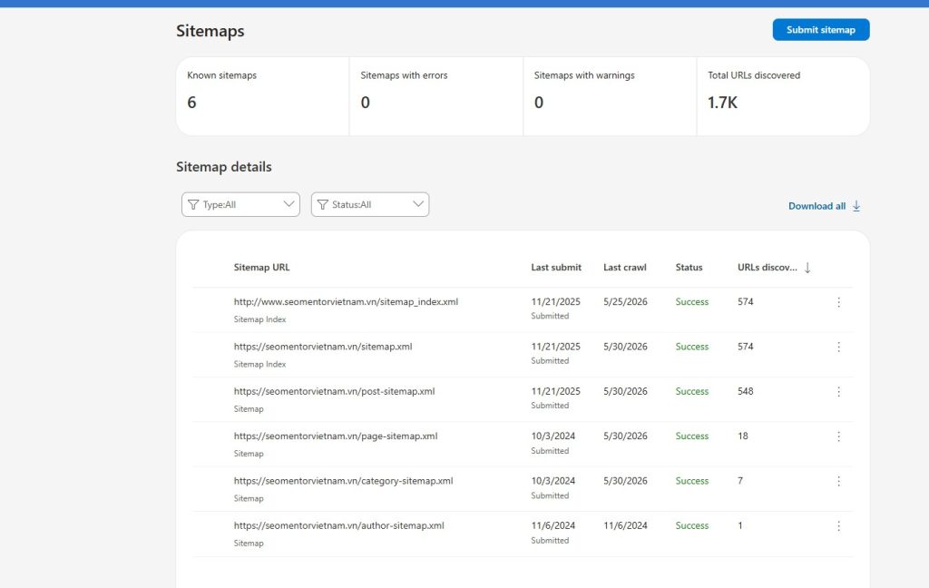 Hướng dẫn submit index website lên Bing bằng WebMaster Tools