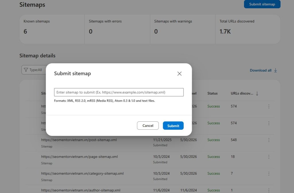 Hướng dẫn submit index website lên Bing bằng WebMaster Tools